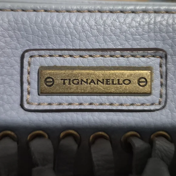 Tignanello Sky Blue Fringe Crossbody Bag - Picture 5 of 8